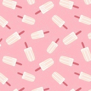 Sweet Summer Bliss - Pastel Popsicle Pattern on Polka Dot Background, Trendy Ice Cream Wallpaper, Refreshing Summer Treat Illustration