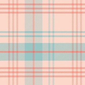 Coral and Mint plaid - Medium