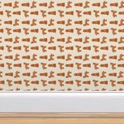 labradoodle dog pattern fabric - apricot labradoodle design, apricot dog, dog breed fabric, dog breeds fabric, cute dog -  light