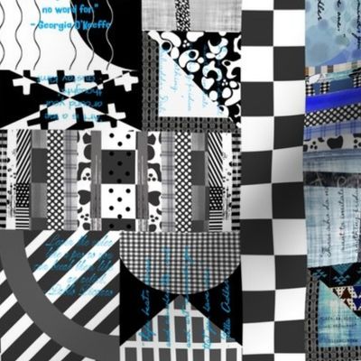 design collage - color mash-up - blue and grey scale