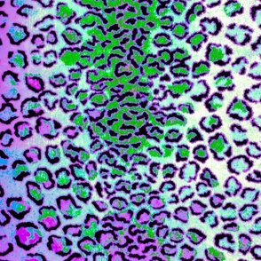 Electric purple/green leopard large print