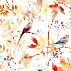 Autumn Birds in Trees