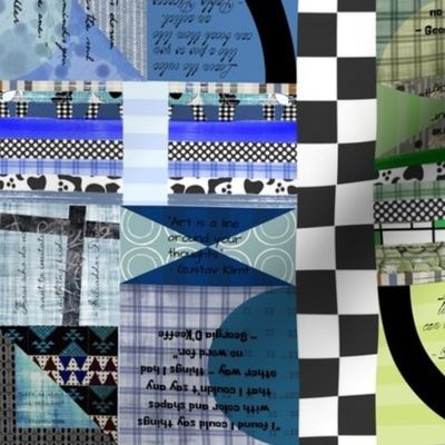 design collage - color mash-up - blue green 