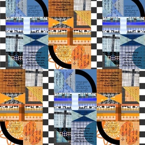 design collage - color mash-up - blue orange