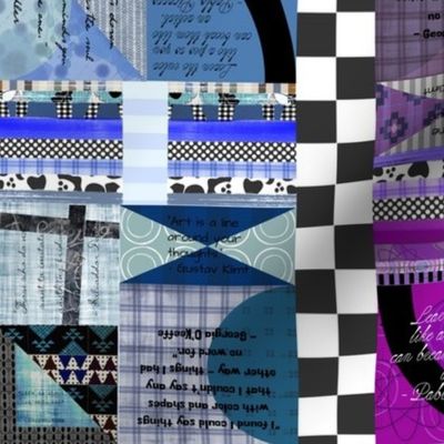 design collage - color mash-up - blue purple