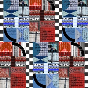design collage - color mash-up - red blue