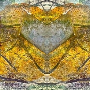 Textured Abstract  in Yellow Gold