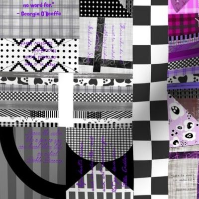 design collage - color mash-up - purple and grey scale
