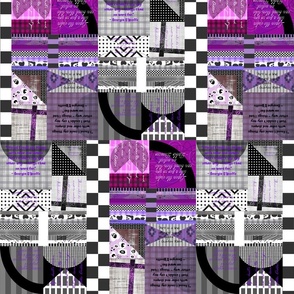 design collage - color mash-up - purple and grey scale