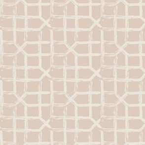 French English Country Geometric Lattice_pale rose taupe