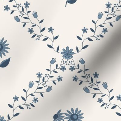 French Blue Country Floral