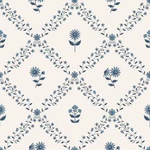 French Blue Country Floral