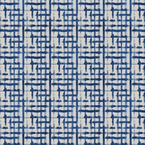 French Country Vintage Cobalt Indigo Blue Plaid_Small