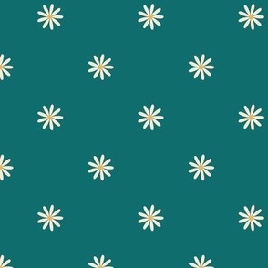 XS ✹ Traditional Daisies in Teal Green