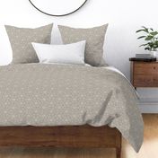 geo floral 02 - cloudy silver taupe _ creamy white - simple sweet geometric