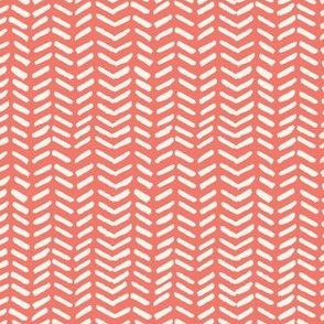 Coral Watercolor Chevron Herringbone - Ultra