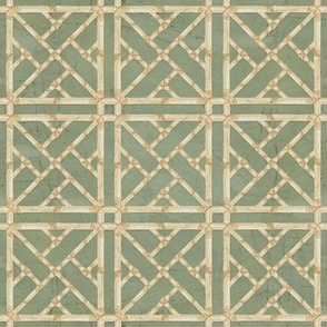 8" Chinese Chippendale Bamboo Trellis Neutral Grey by Audrey Jeanne