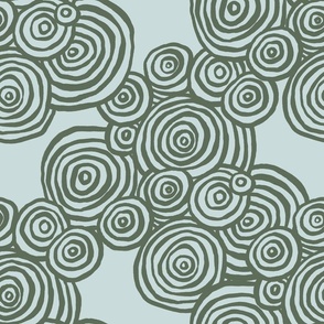 funky swirly circles green