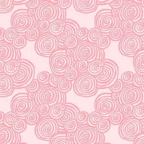 funky swirly circles pink