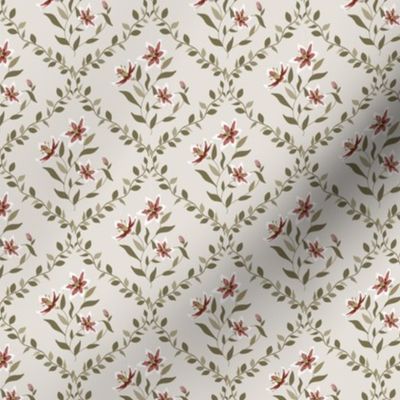 French Country Linens Floral Diamond Small