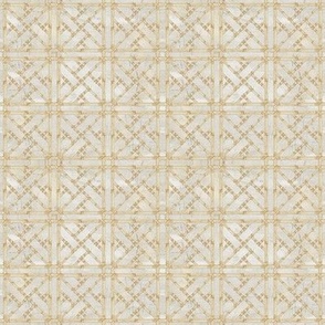 4" Chinese Chippendale Bamboo Trellis Neutral Grey by Audrey Jeanne