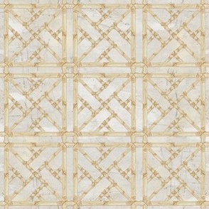 8 Chinese Chippendale Bamboo Trellis Neutral Grey by Audrey Jeanne