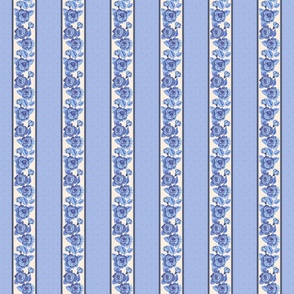 Blue rose ticking stripe - 3”