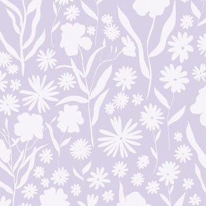 Offset springtime mono flowers purple wallpaper