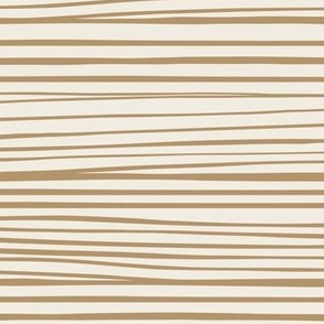 Hand Drawn Horizontal Stripes | Creamy White, Lion Gold Mustard | Contemporary