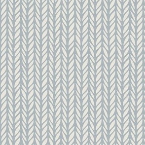 herringbone - creamy white _ french grey blue - blue and white cozy knit stripe