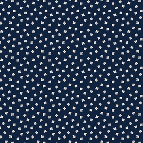 Suiting Navy Blue Dense Ditsy Floral