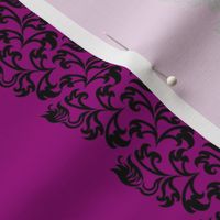 Flower Garden Stripes, Black on Magenta