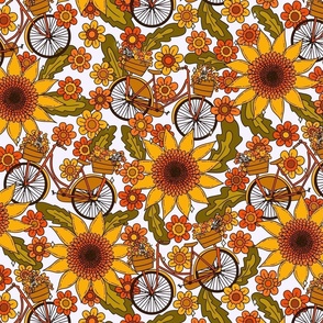 Cycling Through Sunflowers
