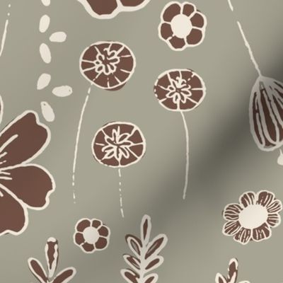 Doodle Rusty Jungle | Playful hand drawn doodles flowers