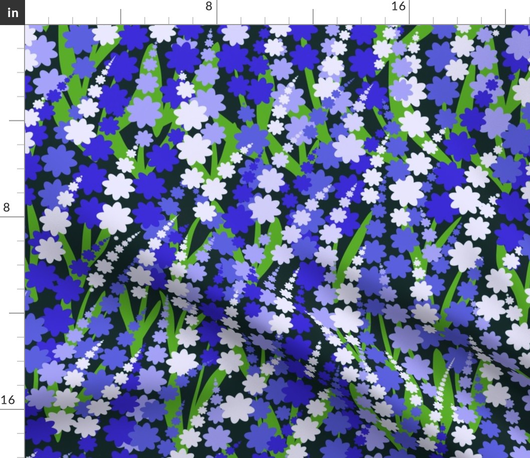(L) Blue shades floral design 