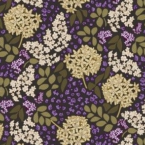 nature ditsy florals small - purple and cream