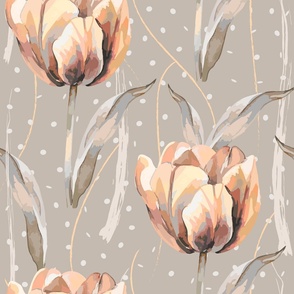 Sugar Tulips Blossom  | Jumbo warm neutrals colors tulips