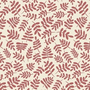 Medium // Dusty pink organic foliage & outlined leaves on Beige
