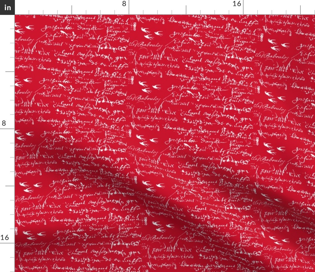 French Script Bold Red