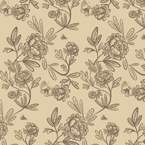 Toile De Jouy Taupe 