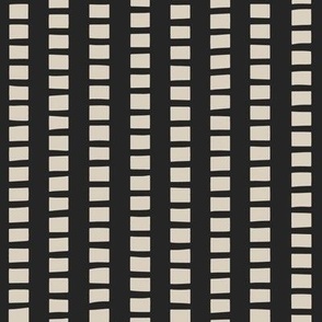 interrupted stripes - bone beige _ raisin black  - simple geometric 