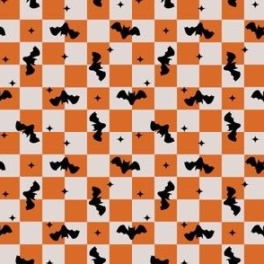 1/2" bat checker fabric - checkerboard fabric - cute bats 
