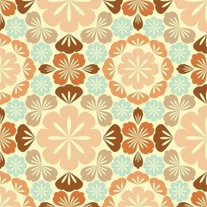 Flower Shapes & Petals in Earthy Colors on Light Background
