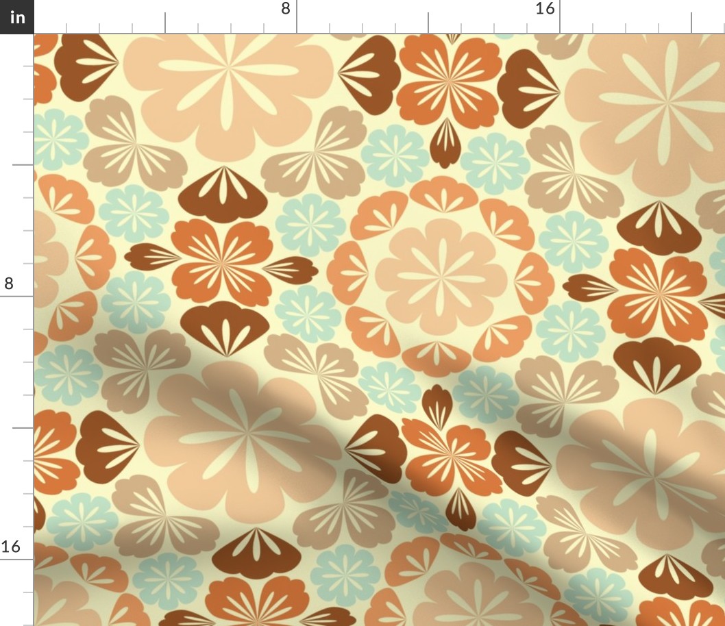 Flower Shapes & Petals in Earthy Colors on Light Background