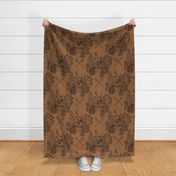 Cozy Cabin Tucked in the Woods Toile ( Santa Fe Brown large scale)