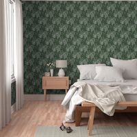 Cozy Cabin Tucked in the Woods Toile (Pine Green)