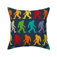 Large Scale Colorful Sasquatch on Navy