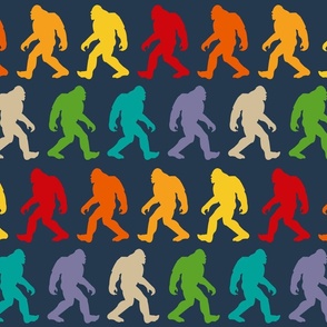 Large Scale Colorful Sasquatch on Navy