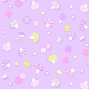 lilac a pastel toadstool candy dolly mixture