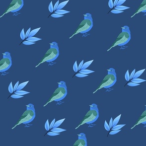 Blue bird branches